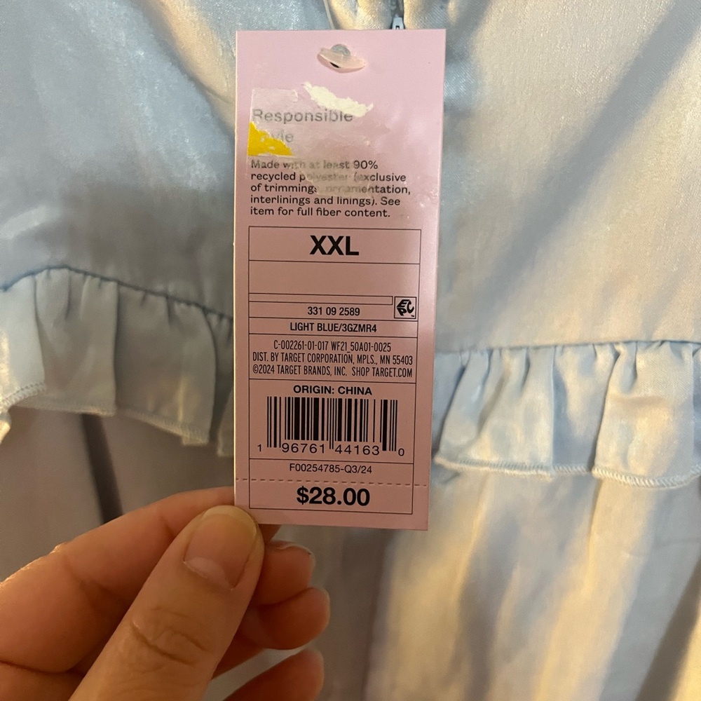 Wild Fable Light Blue Sleeveless Dress with Ruffle Details - Picture 3 of 3